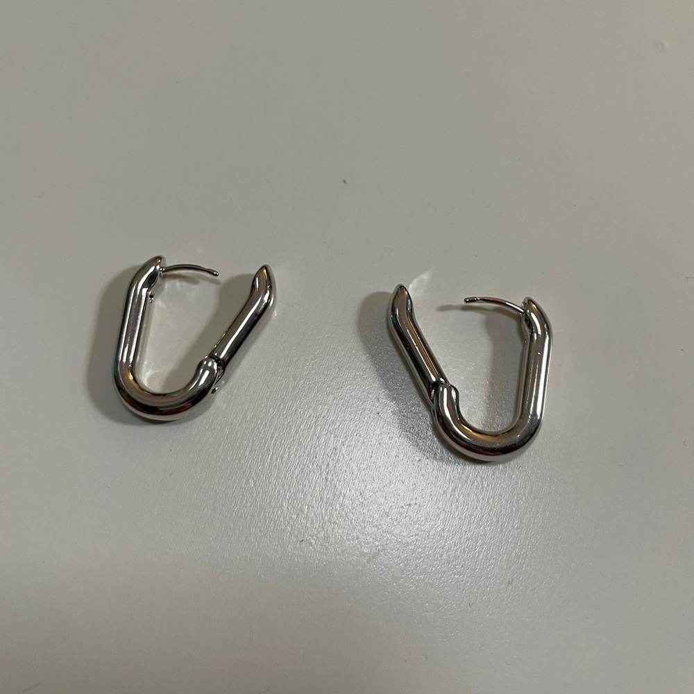 Silver Loop Earrings - Picture 2 of 2